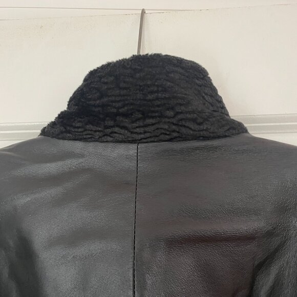 Leather jacket with embroidered buttons - Picture 3 of 8